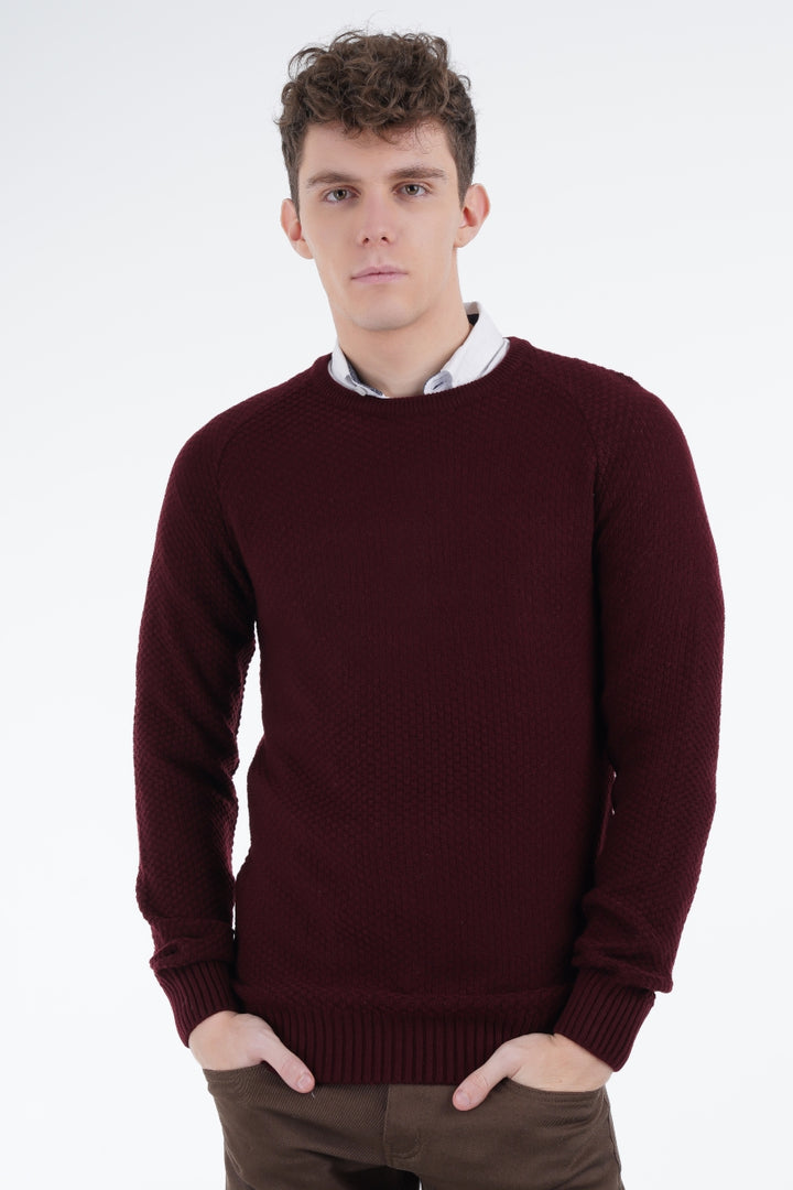 Maroon Knit Sweater Equator