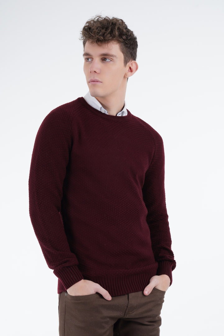 Maroon Knit Sweater Equator