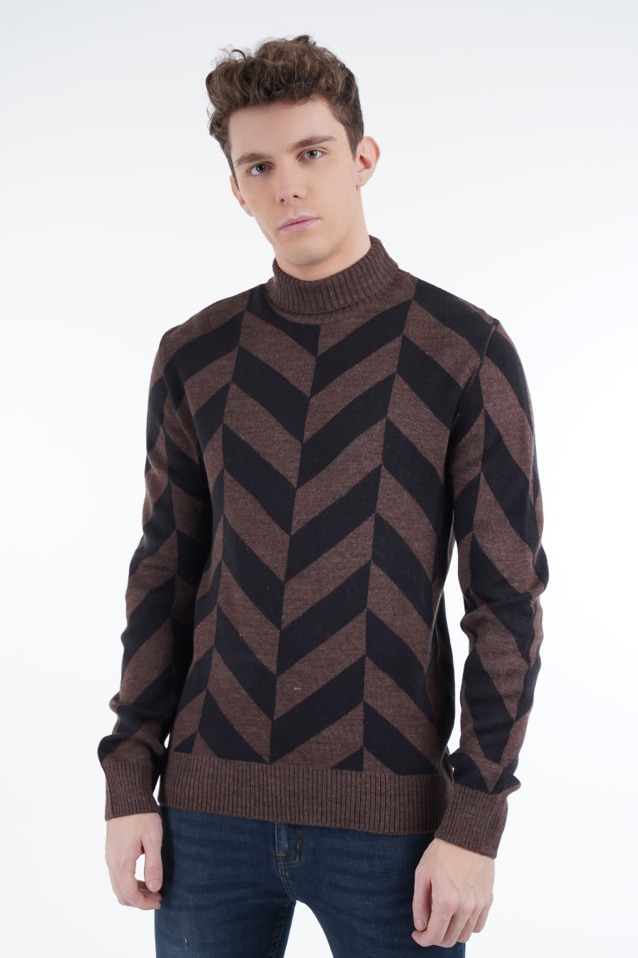 Chevron Brown Sweater