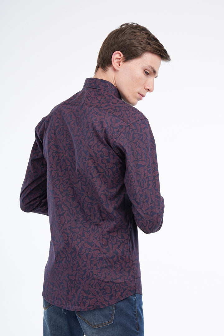 Maroon Paisley Shirt Equator