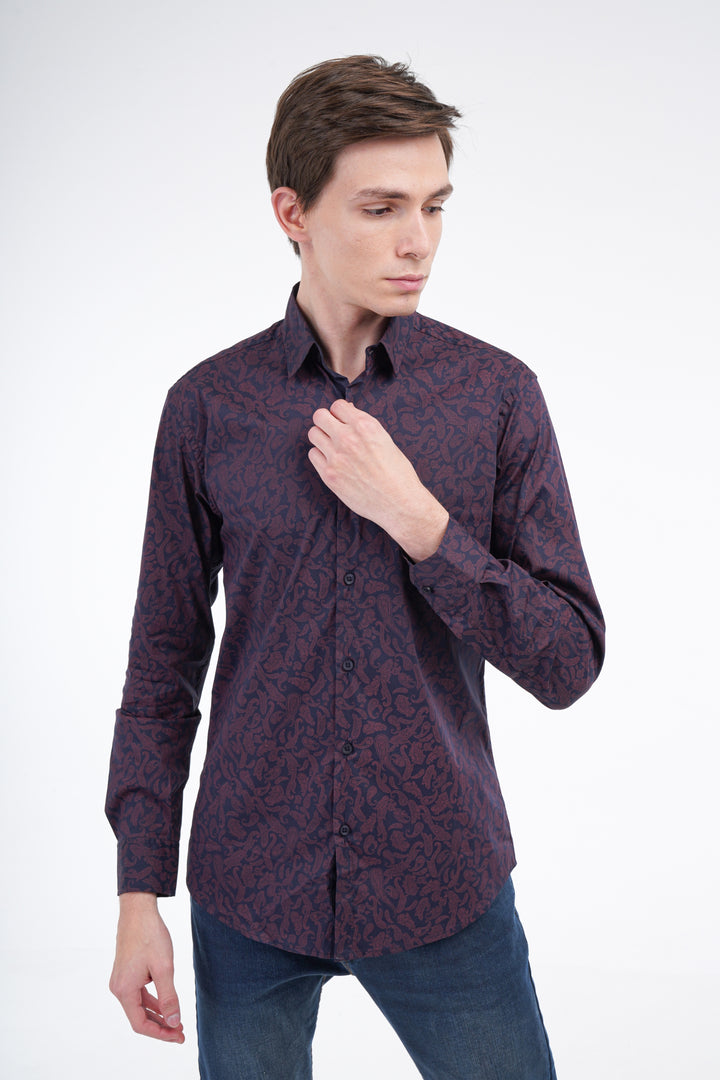 Maroon Paisley Shirt Equator