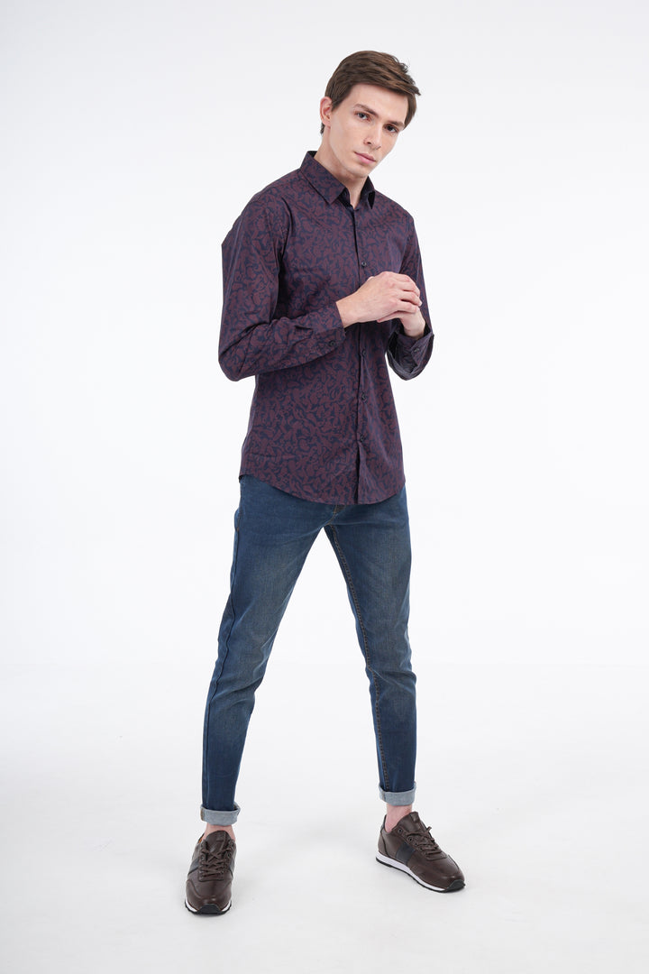 Maroon Paisley Shirt Equator