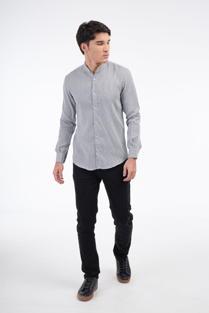 Grey Pinstripe Shirt Equator