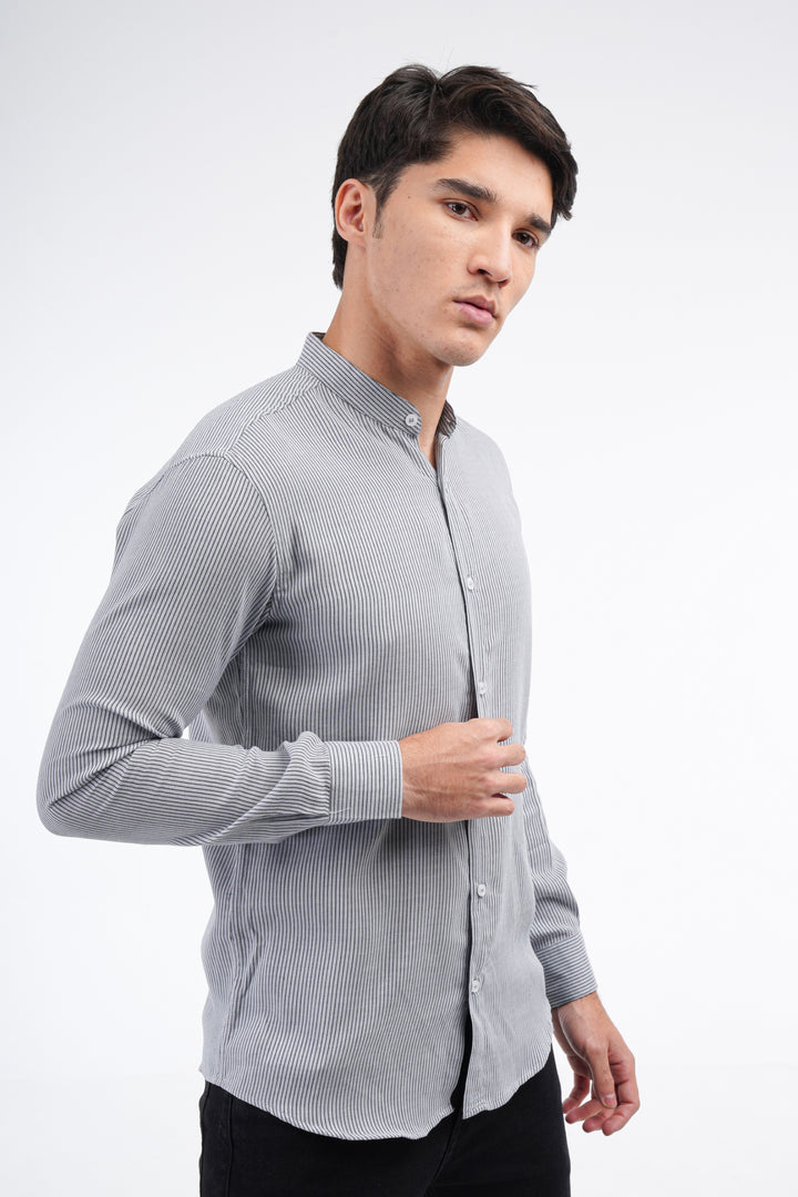 Grey Pinstripe Shirt Equator