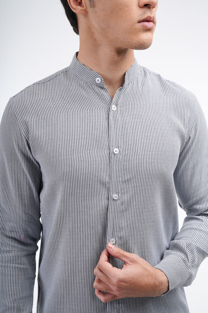 Grey Pinstripe Shirt Equator