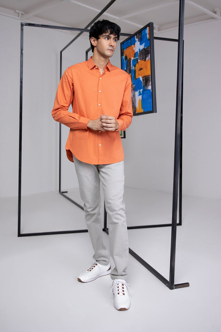 Orange Jacquard Shirt Equator