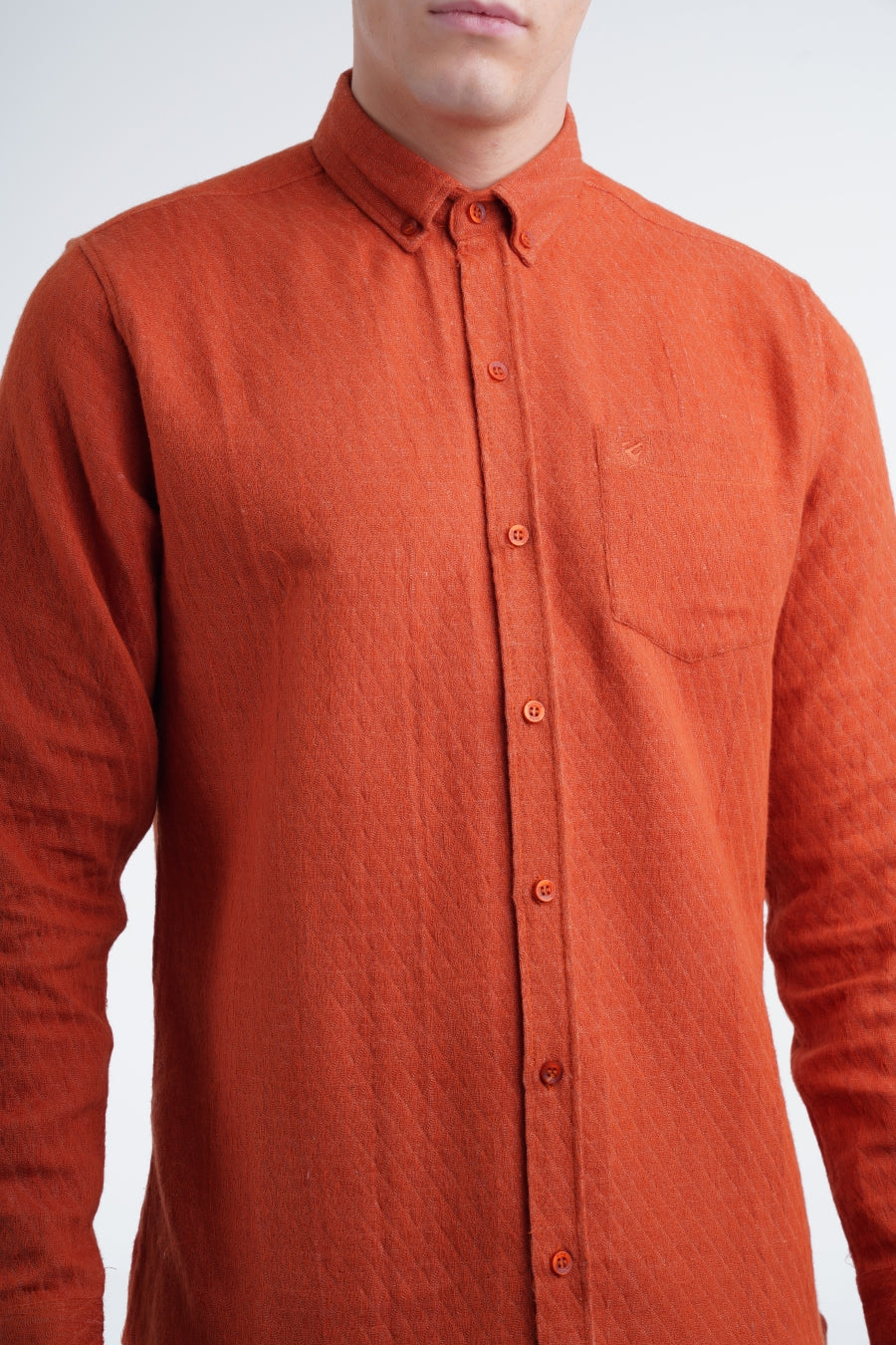 Orange Textured Shirt