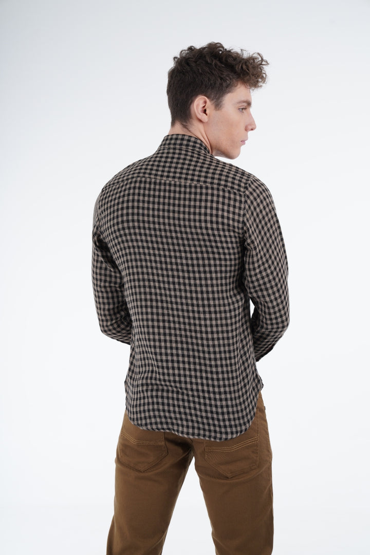 Brown Pincheck Shirt Equator