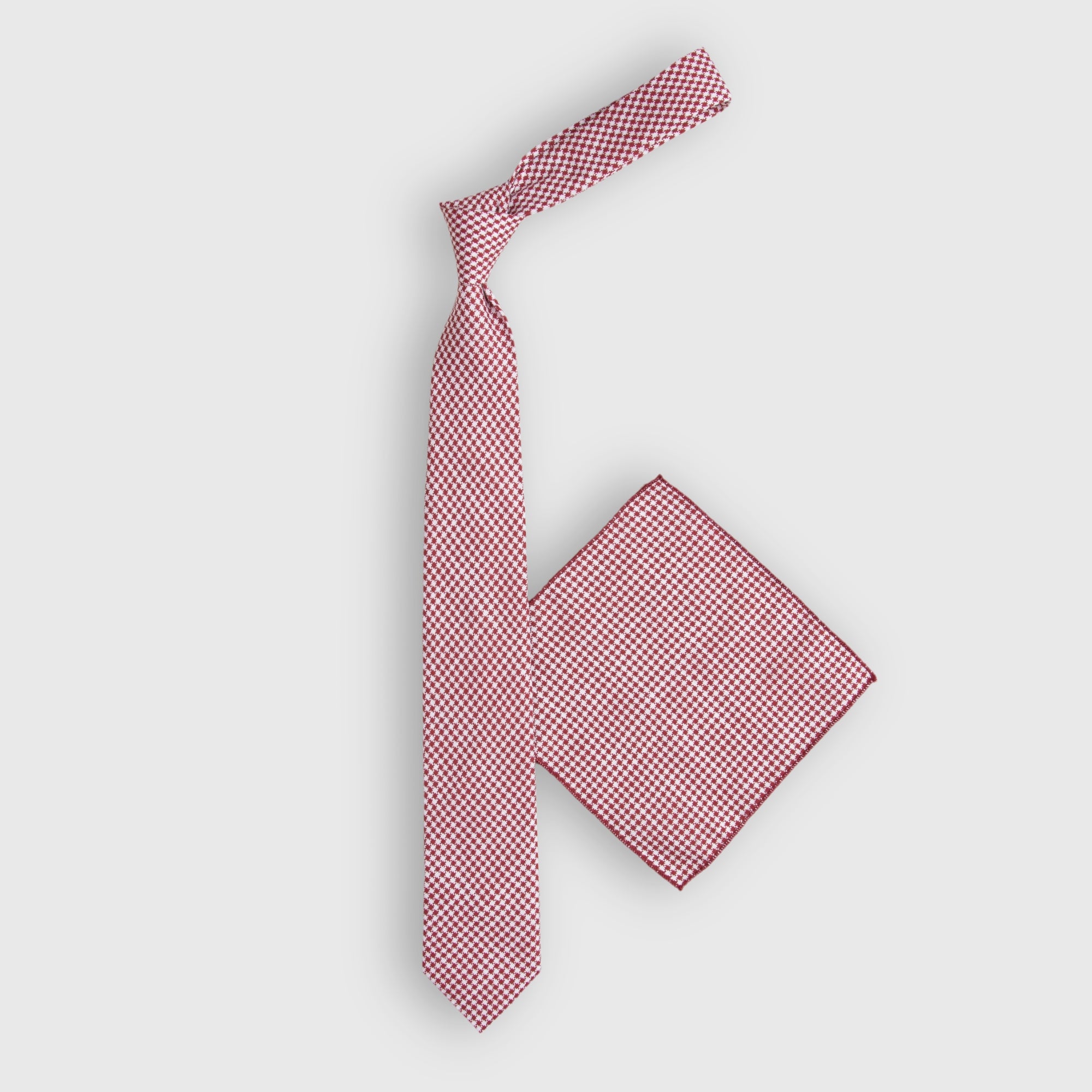 Maroon Houndstooth Tie