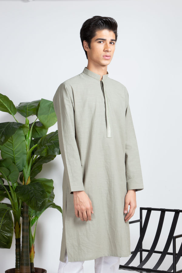 Embroidered Placket Kurta Equator