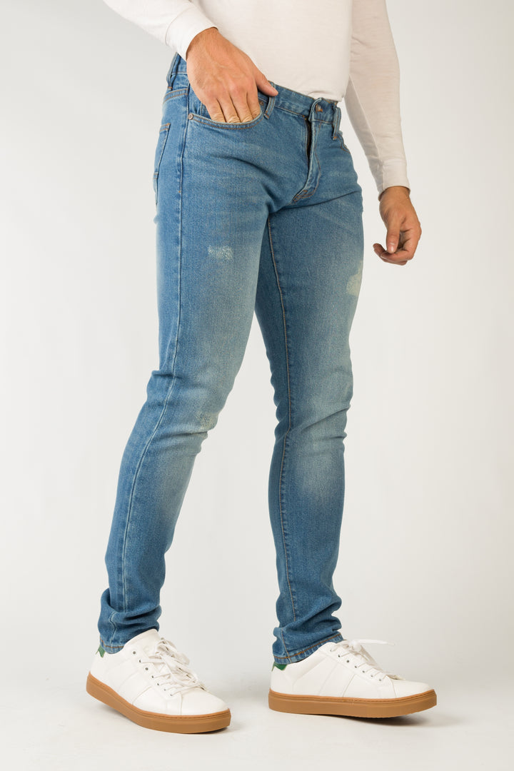 Slim Fit Tampered Blue Jeans Equator