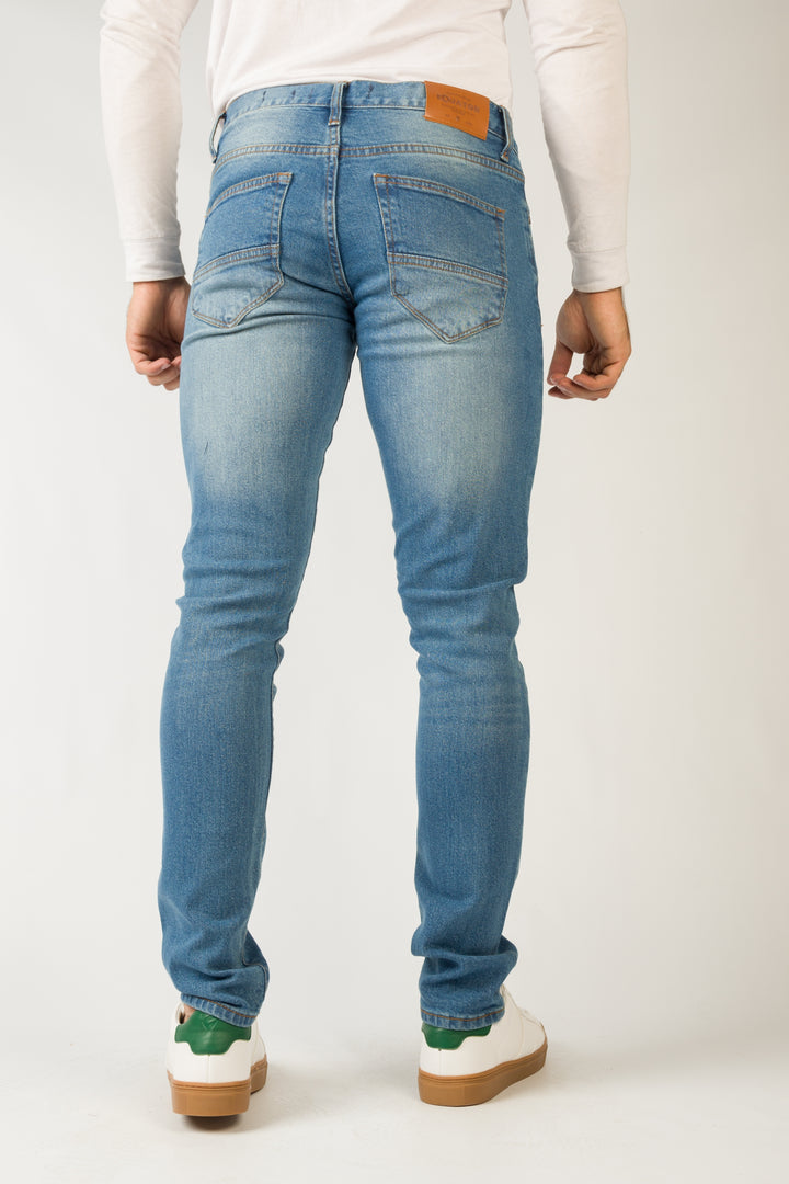 Slim Fit Tampered Blue Jeans Equator