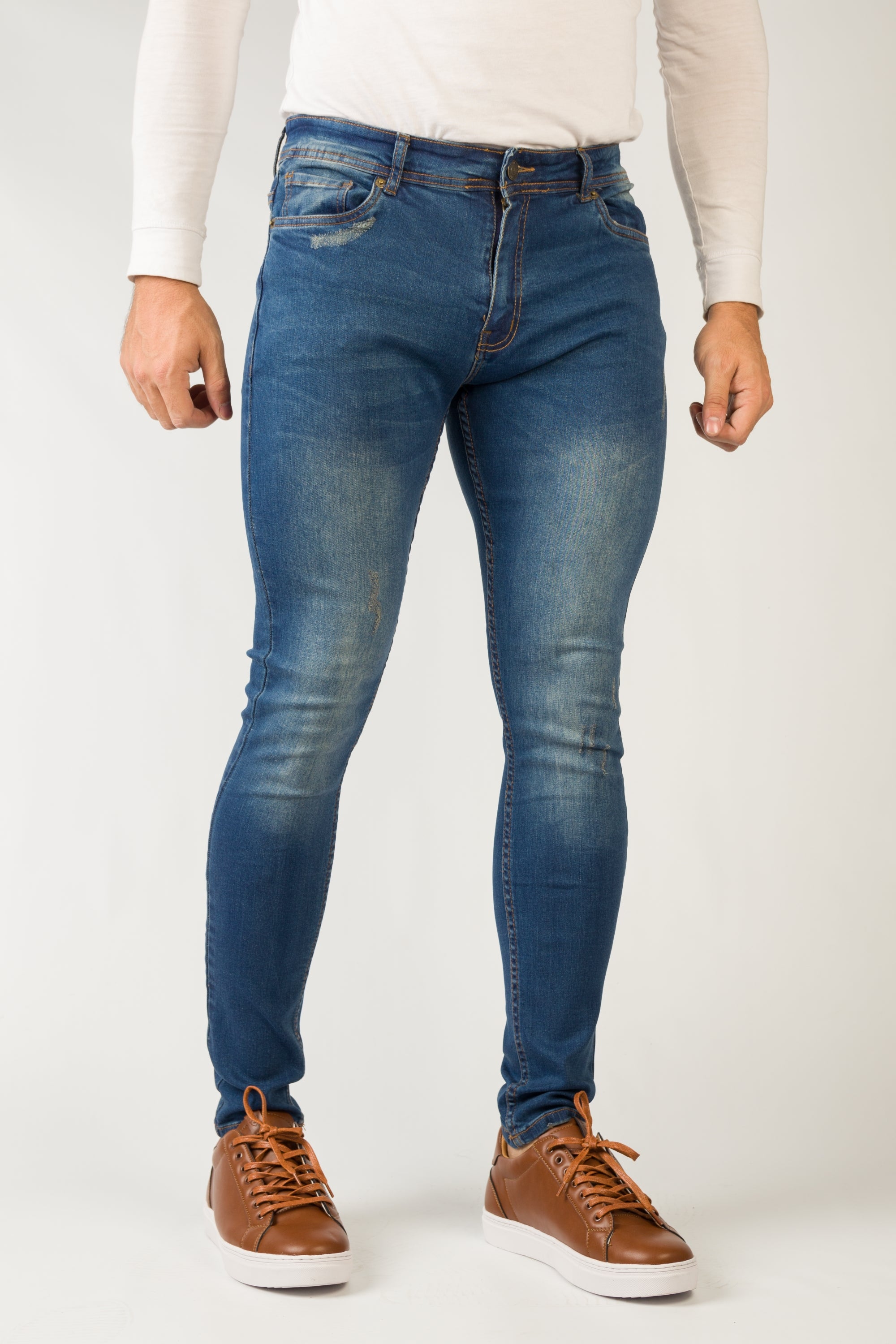 Skinny Fit Washed Jeans