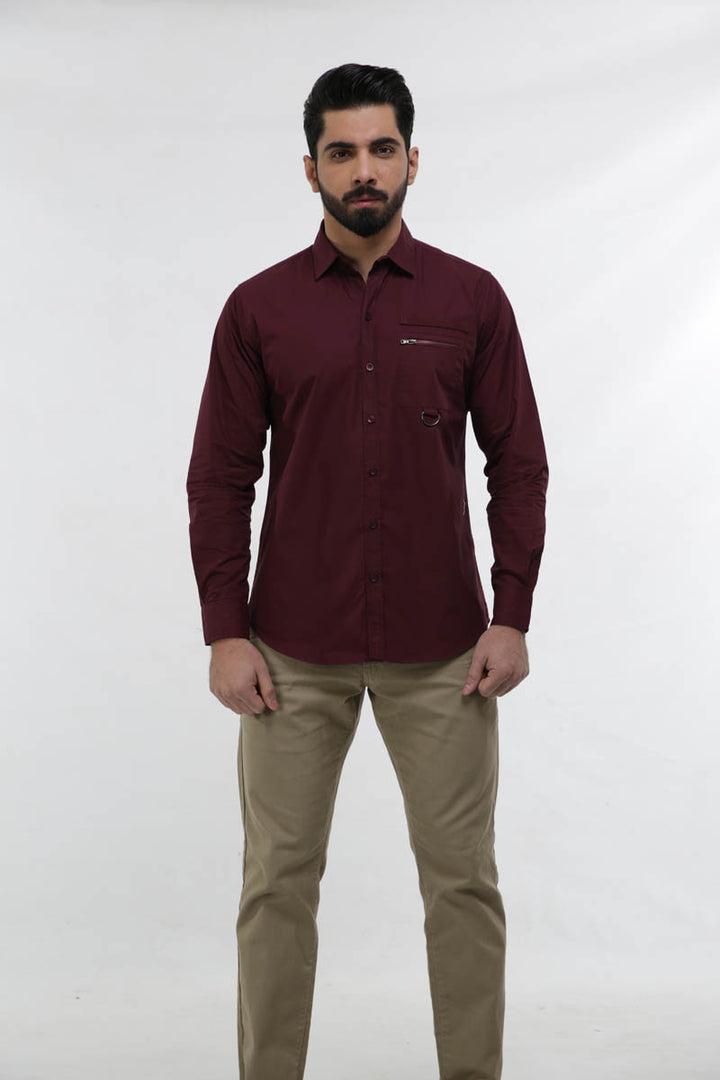 Maroon Casual Shirt FS Regular Fit Equator