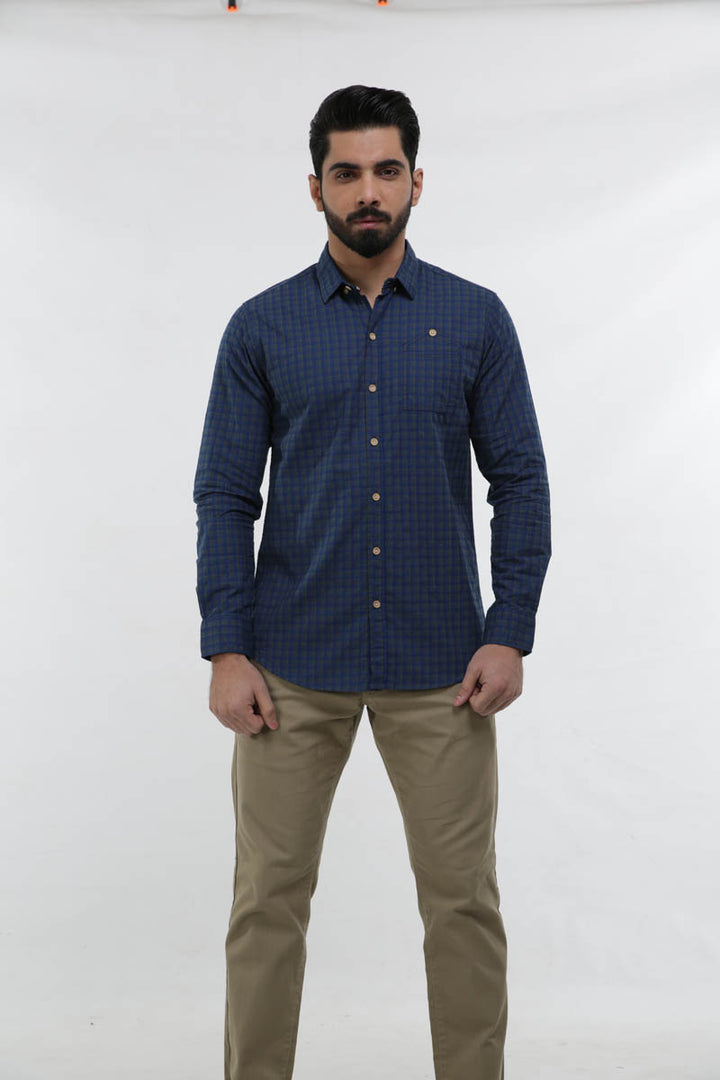 Blue Casual Shirt FS Regular Fit Equator