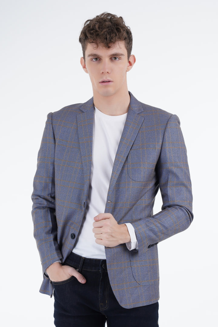 Brown Plaid Blazer Equator