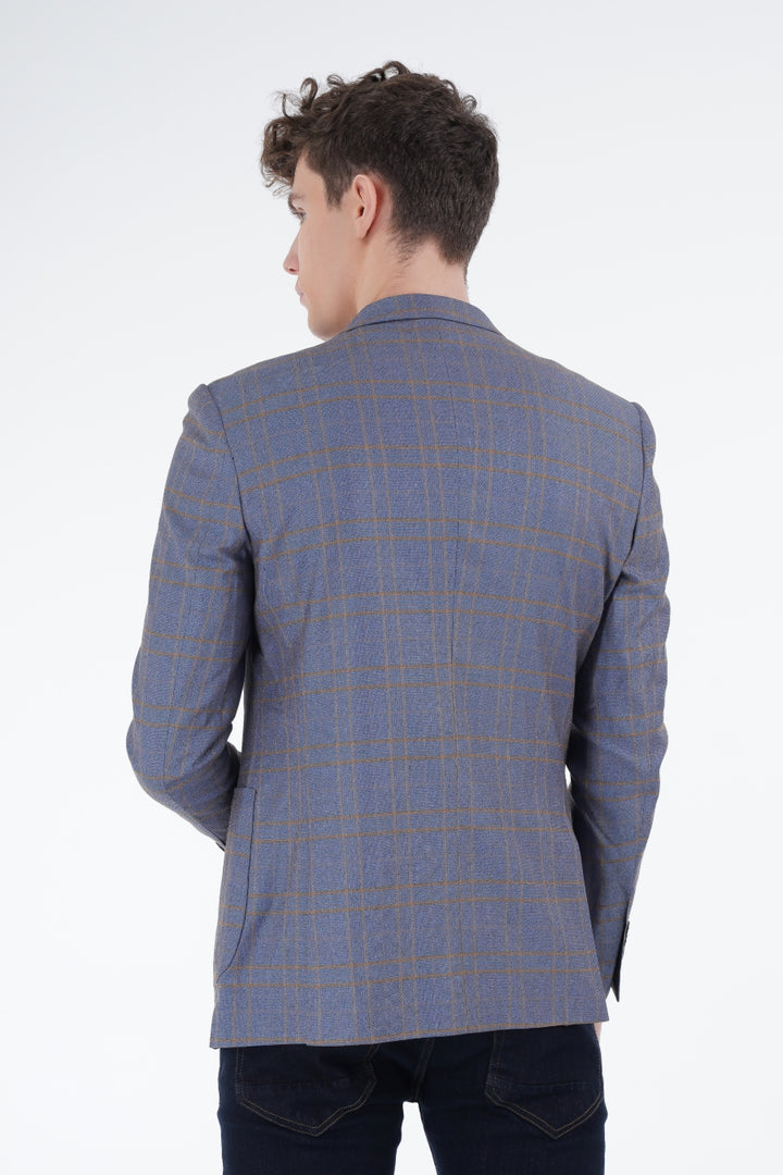 Brown Plaid Blazer Equator