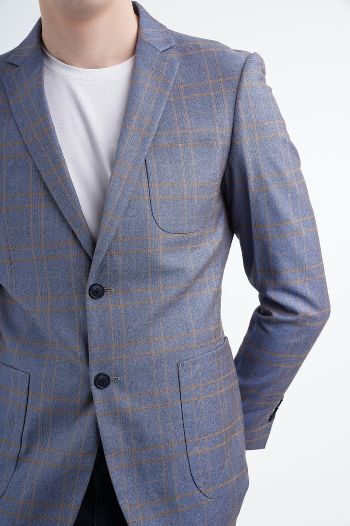 Brown Plaid Blazer Equator