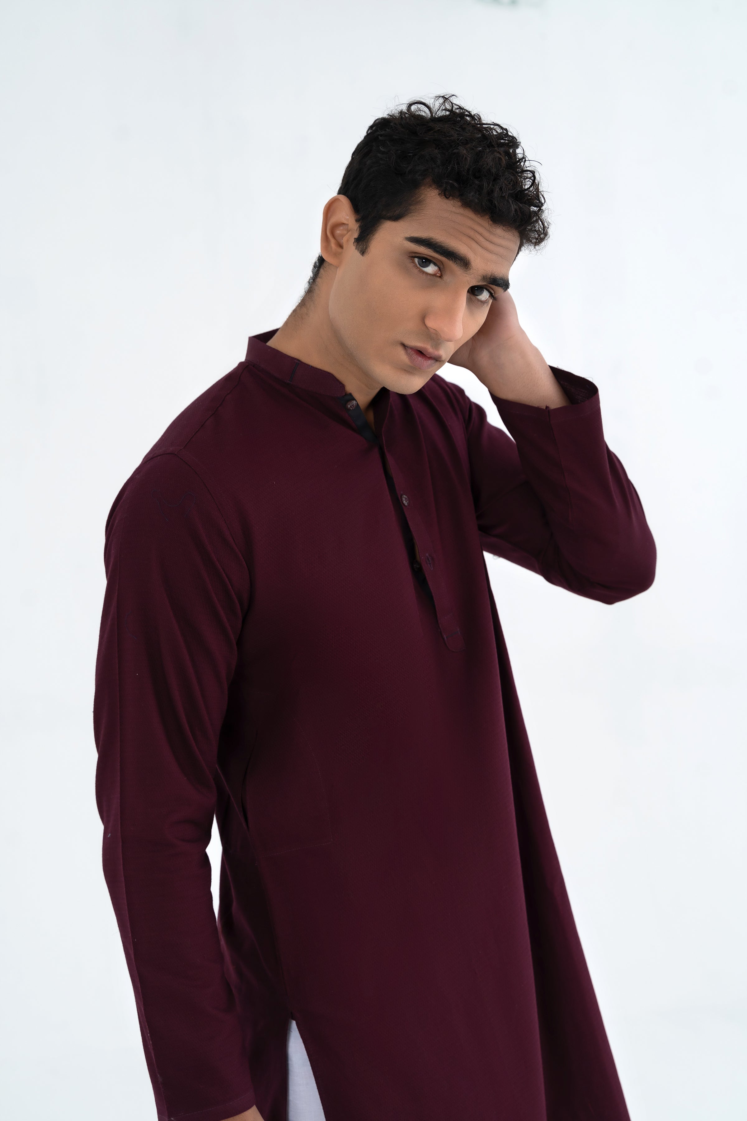 Maroon Traditional Kurta