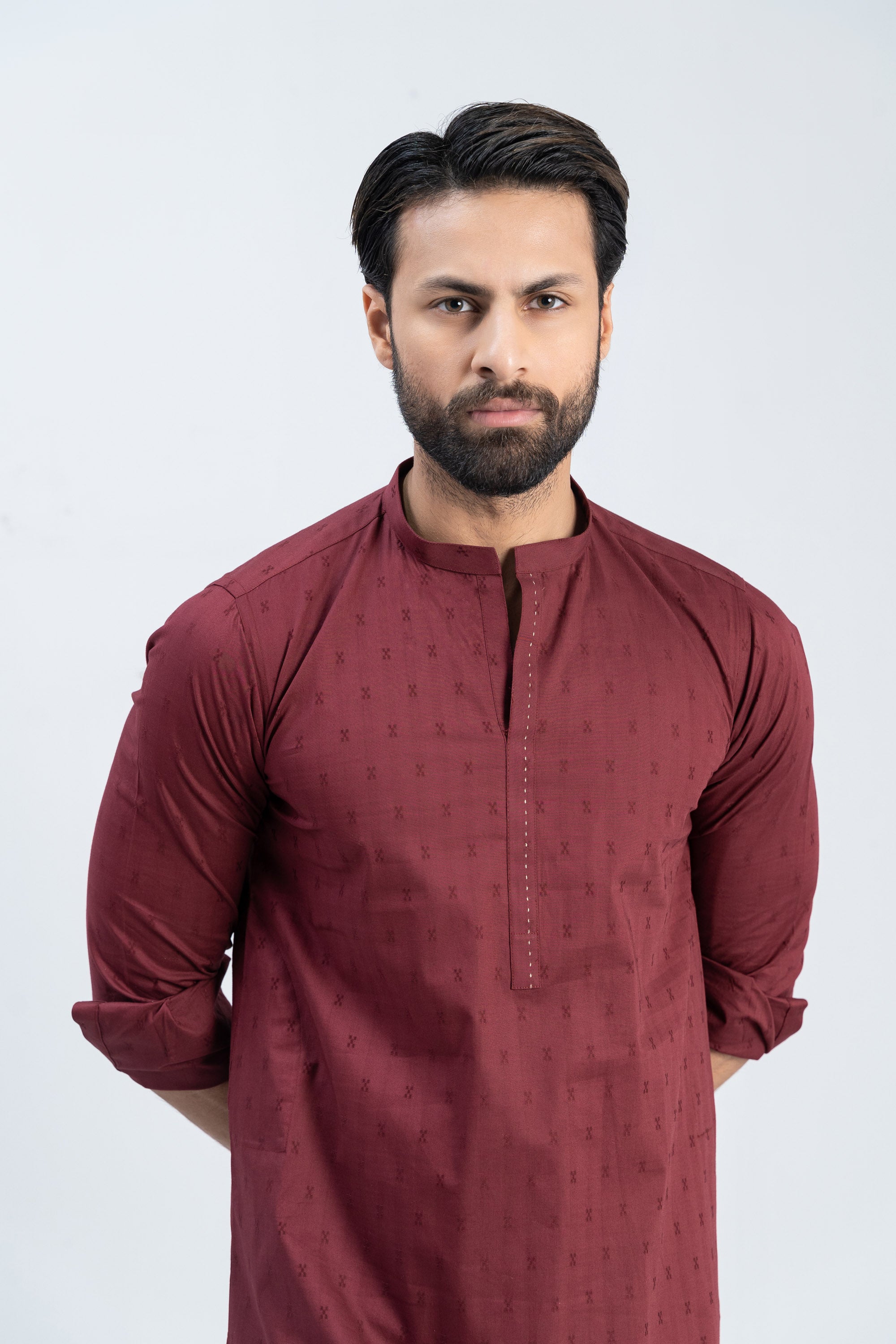 Maroon Cotton Kurta with Trouser for Men – Muraqsh