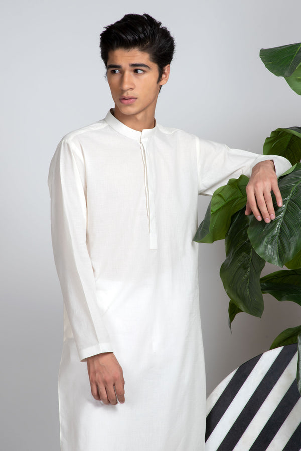 White Qaftaan Kurta Equator