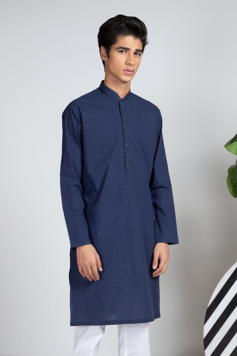 Navy Qaftaan Kurta – Equator Stores