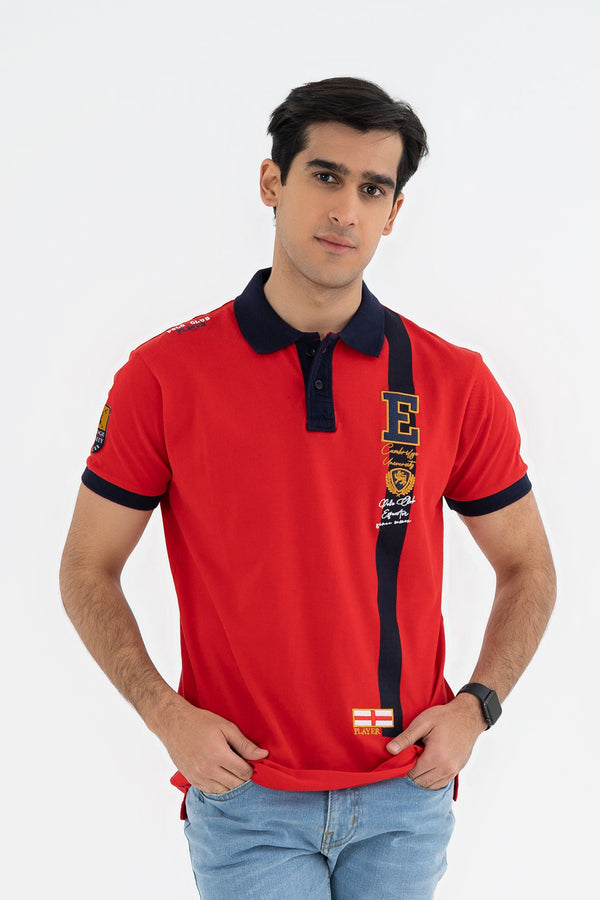Red and Blue Polo Shirt