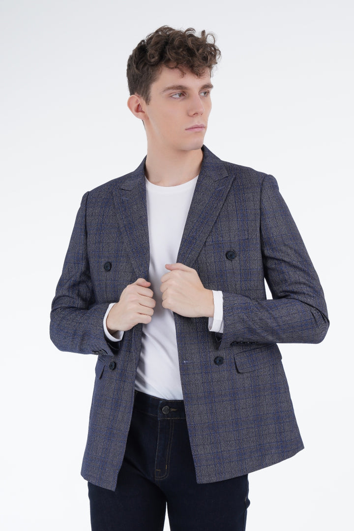 Blue Glen Check Coat Equator