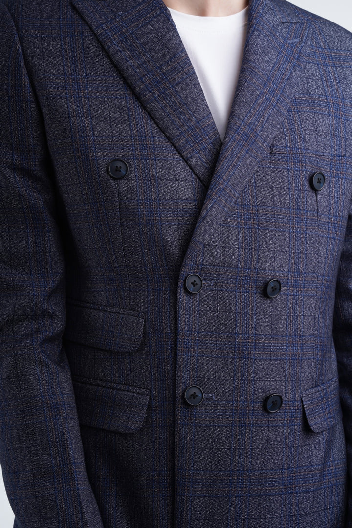 Blue Glen Check Coat Equator