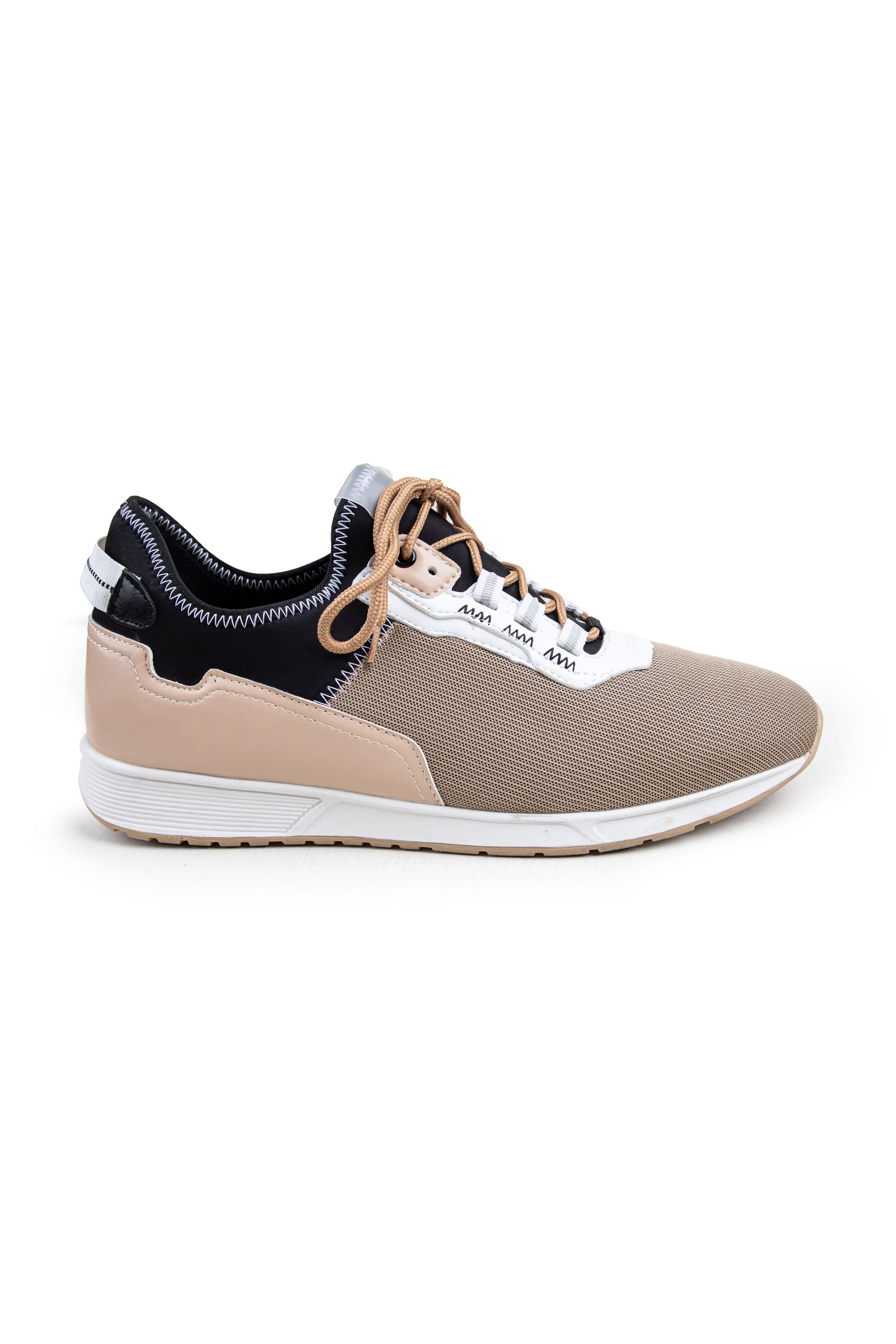 Beige Lace-up Trainers