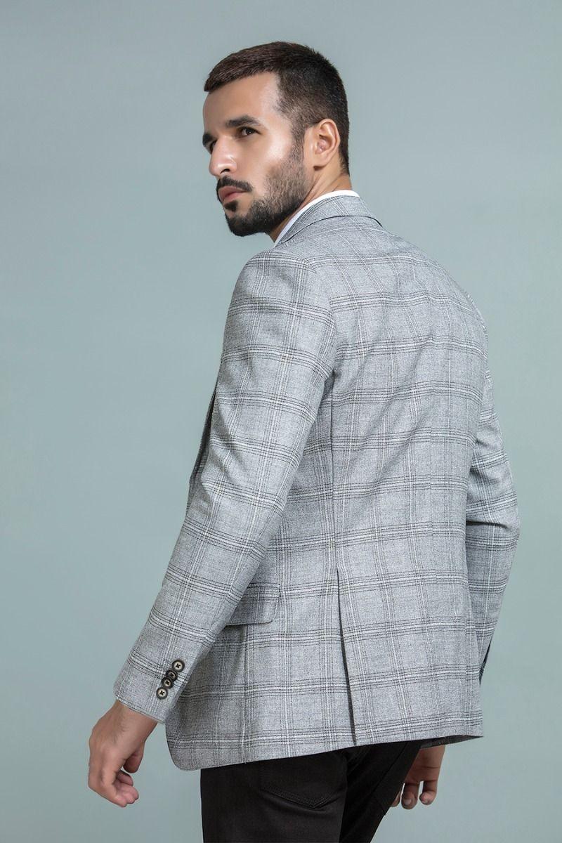 Light Grey Checkered Blazer - Equator Stores