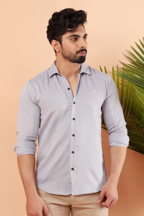 Grey Twill Casual Shirt FS Slim Fit Equator