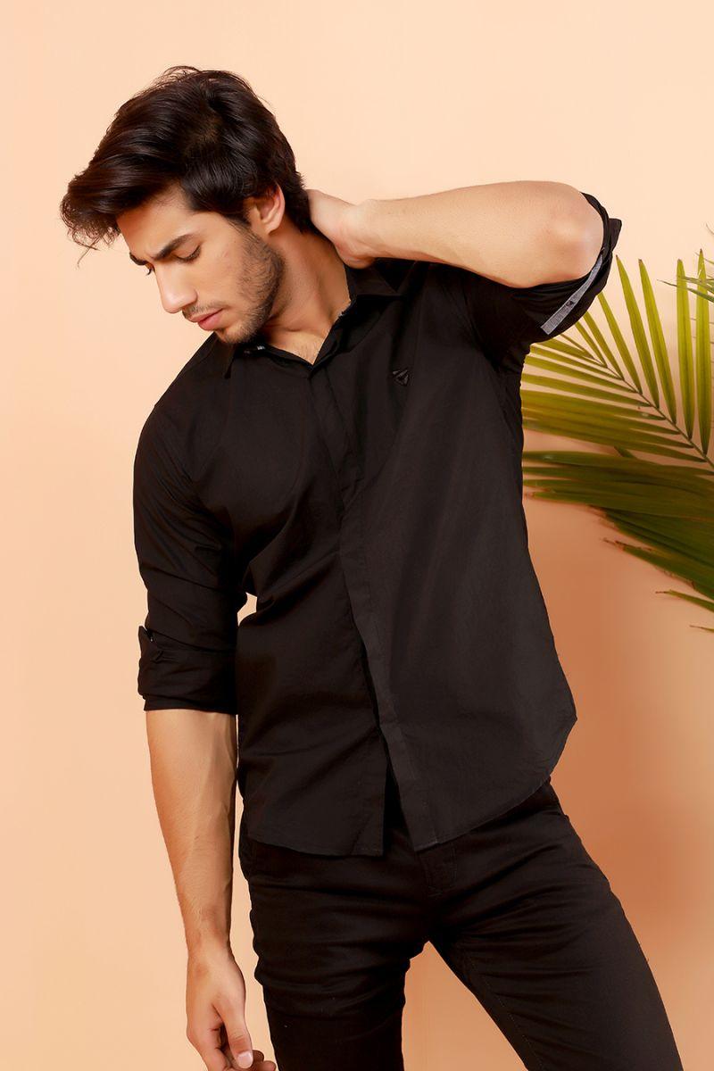 Black Casual Shirt FS Slim Fit - Equator Stores