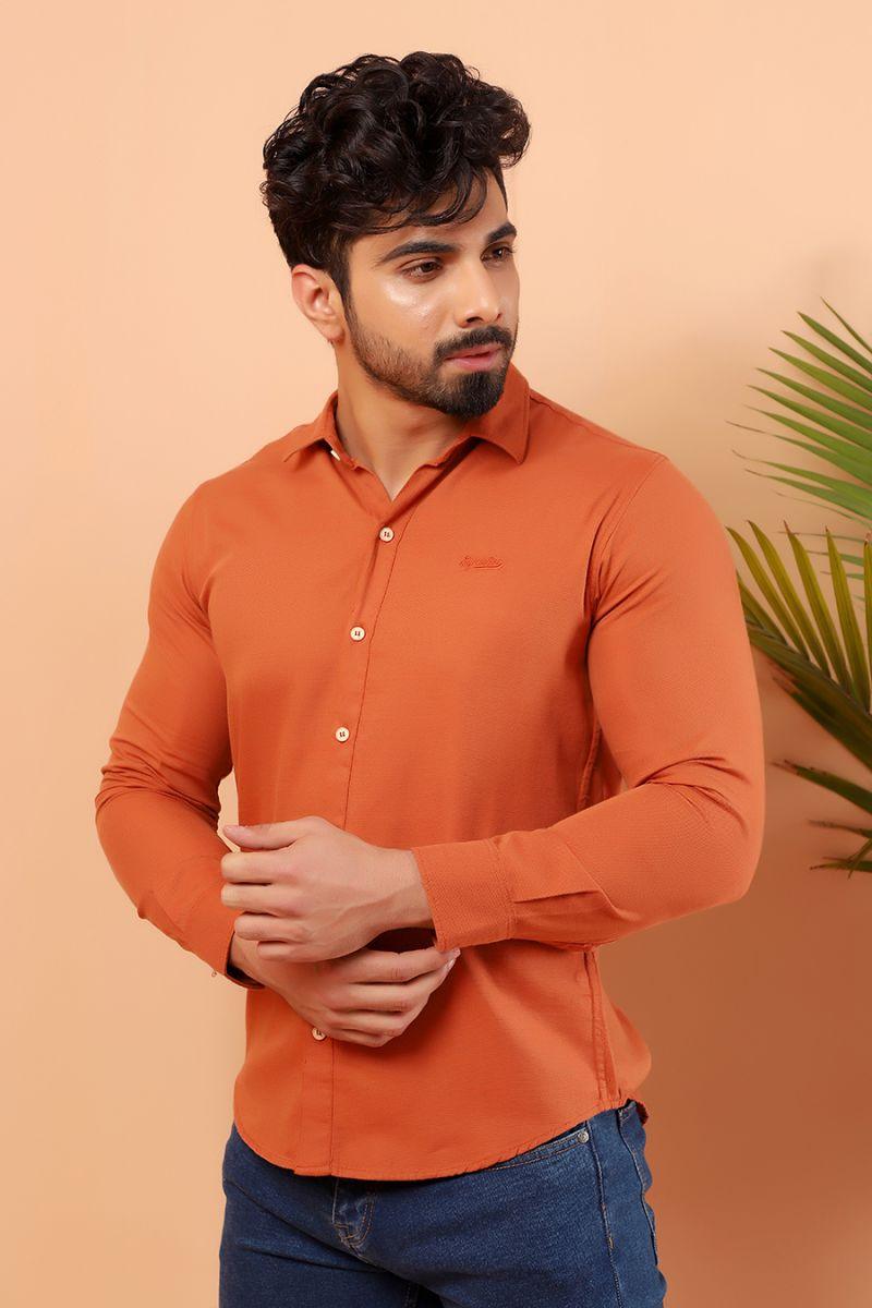 Orange Casual Shirt FS Slim Fit - Equator Stores