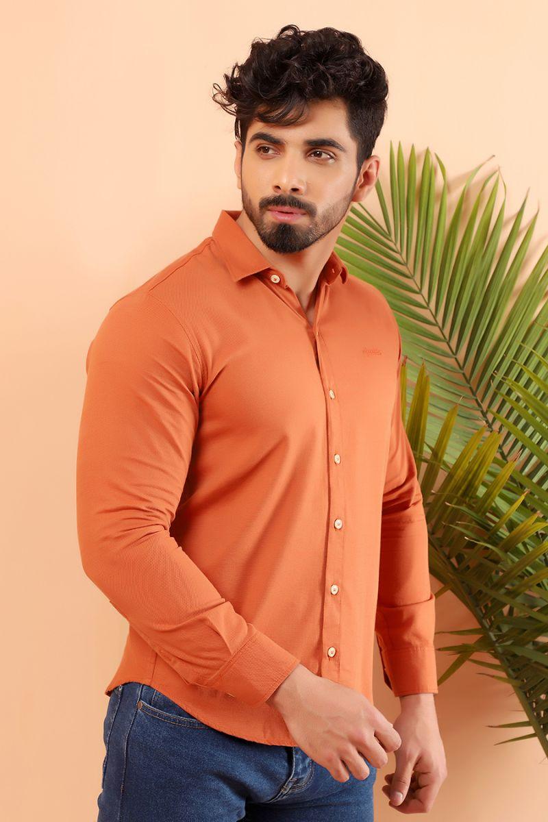 Orange Casual Shirt FS Slim Fit - Equator Stores