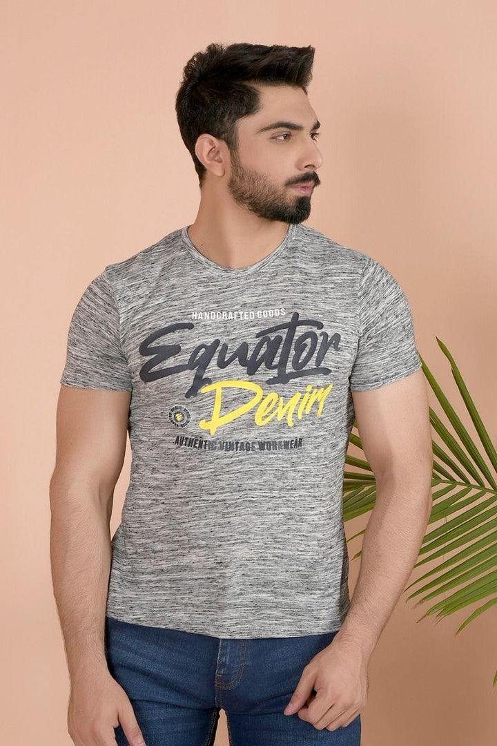 GREY TEXTURED T-SHIRT - Equator Stores