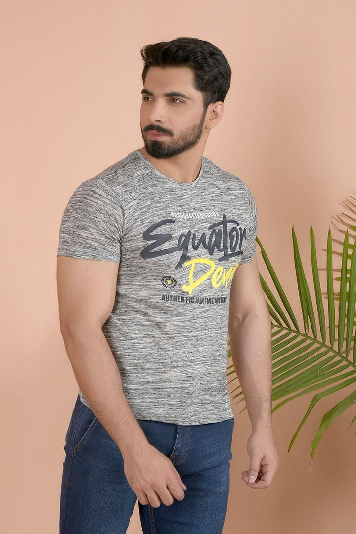 GREY TEXTURED T-SHIRT - Equator Stores