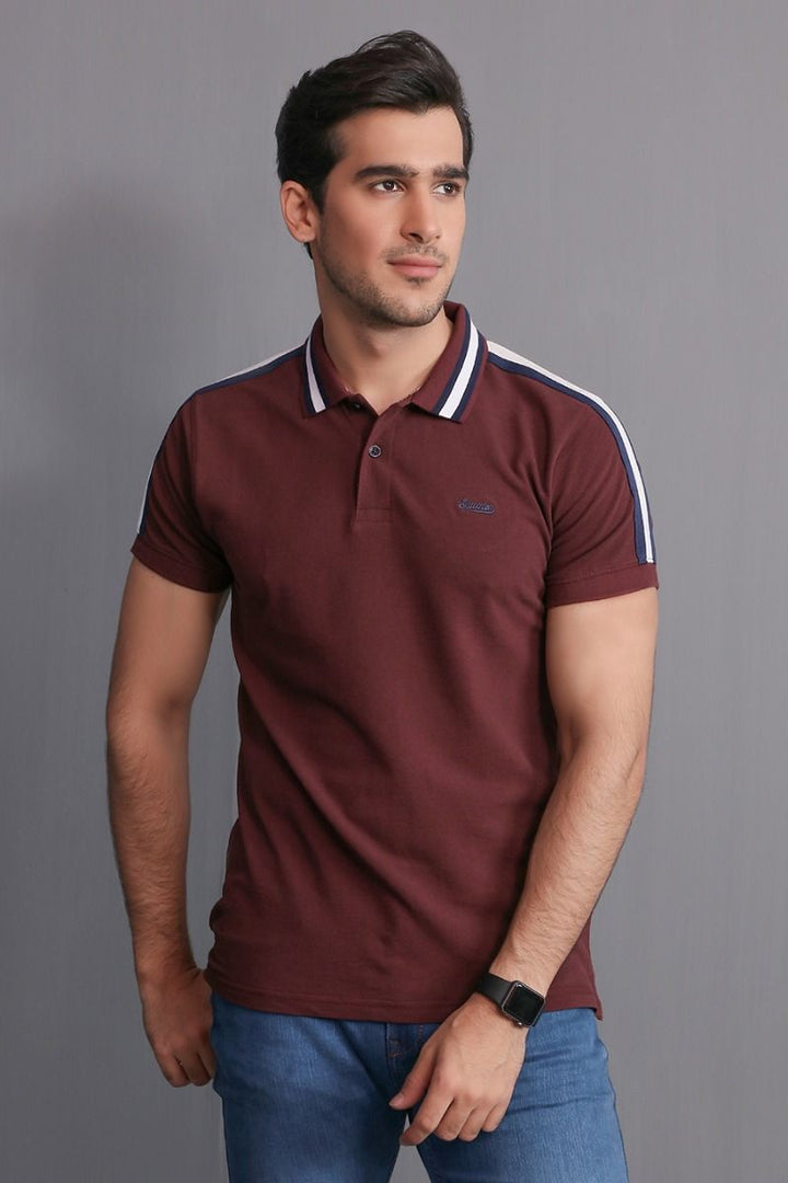 WINE STRIPED POLO Equator