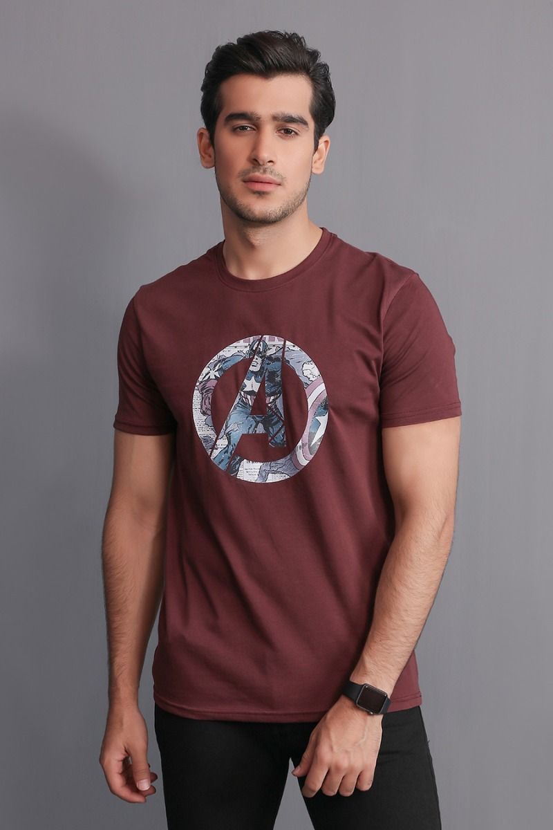Avengers Maroon T Shirt