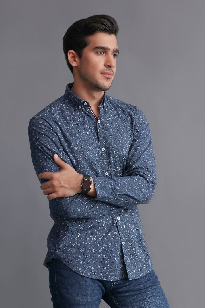 BLUE PRINTED SHIRT Equator