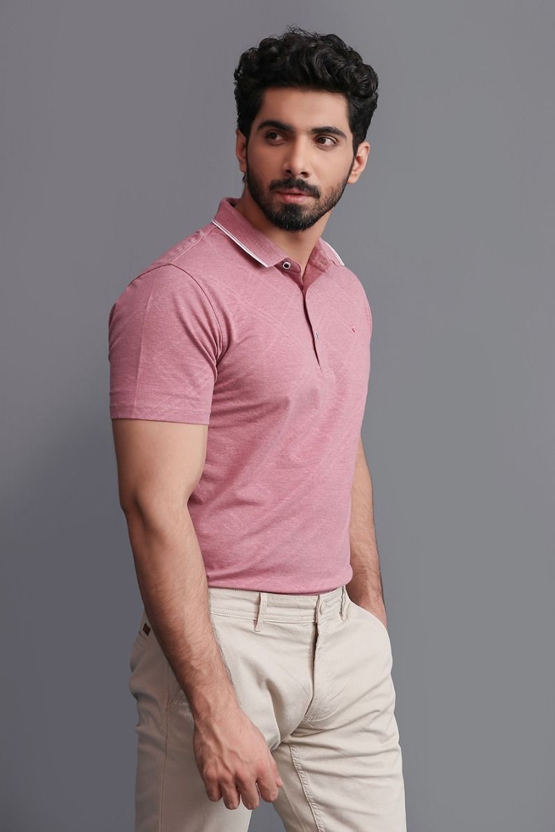 SALMON PATTERNED POLO