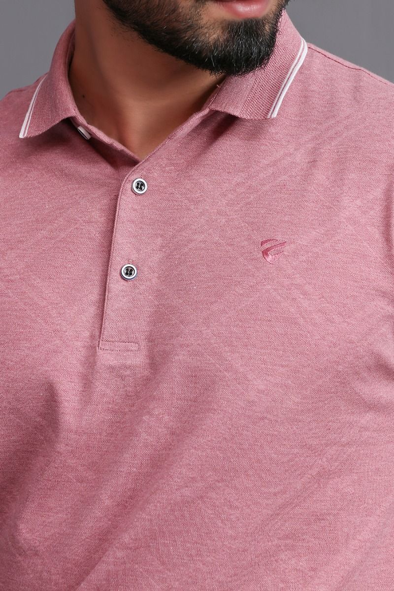 SALMON PATTERNED POLO