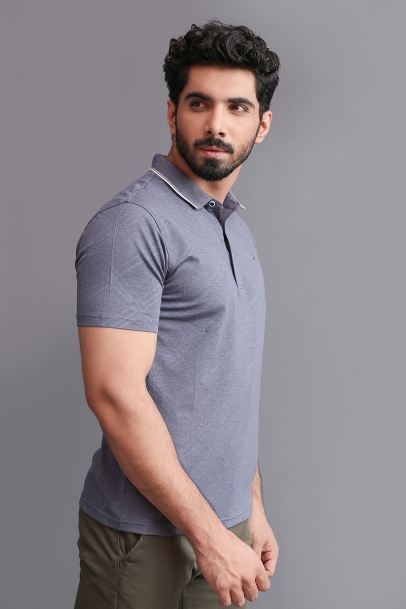 GREY PATTERNED POLO