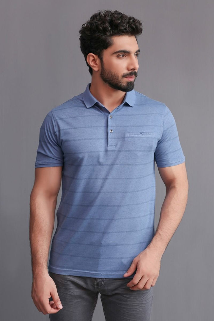 BLUE PIQUE POLO Equator