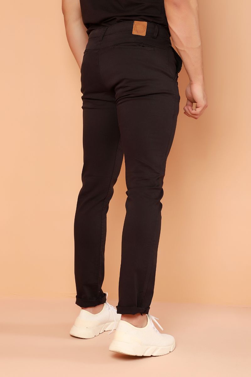 Charcoal Black Chino Fashion Pants