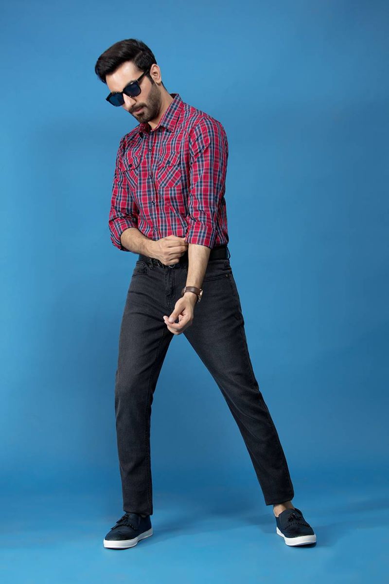 Red Casual Shirt FS Regular Fit