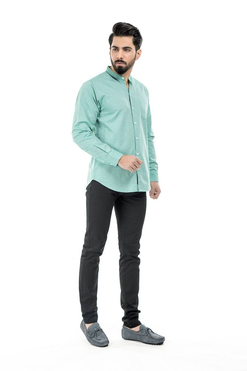 Green Casual Shirt FS Slim Fit