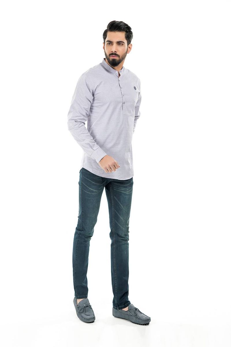 Grey Casual Shirt FS Slim Fit