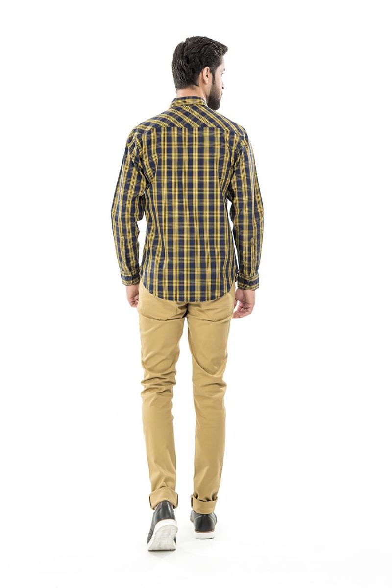 Yellow Casual Shirt FS Regular Fit