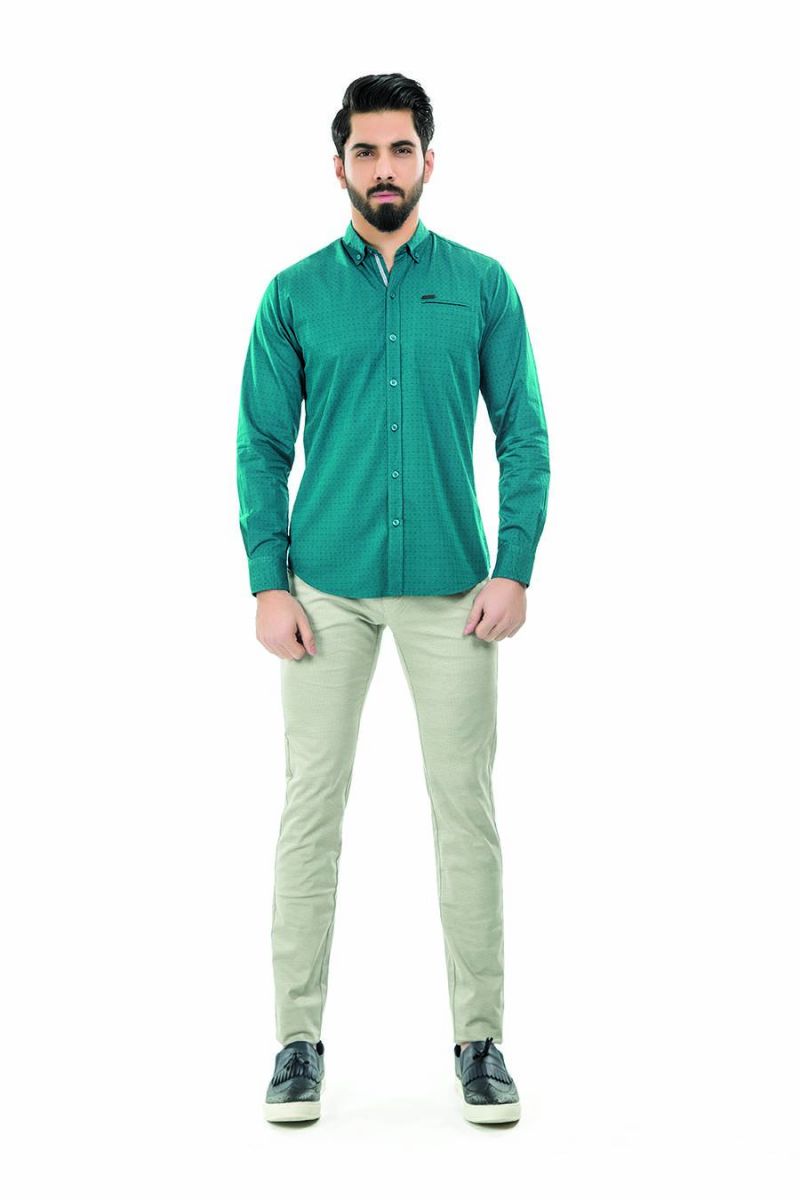 Green Casual Shirt FS Regular Fit Equator